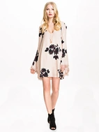 Printed Slubbed Out Rayon Wanderer Mini Dress